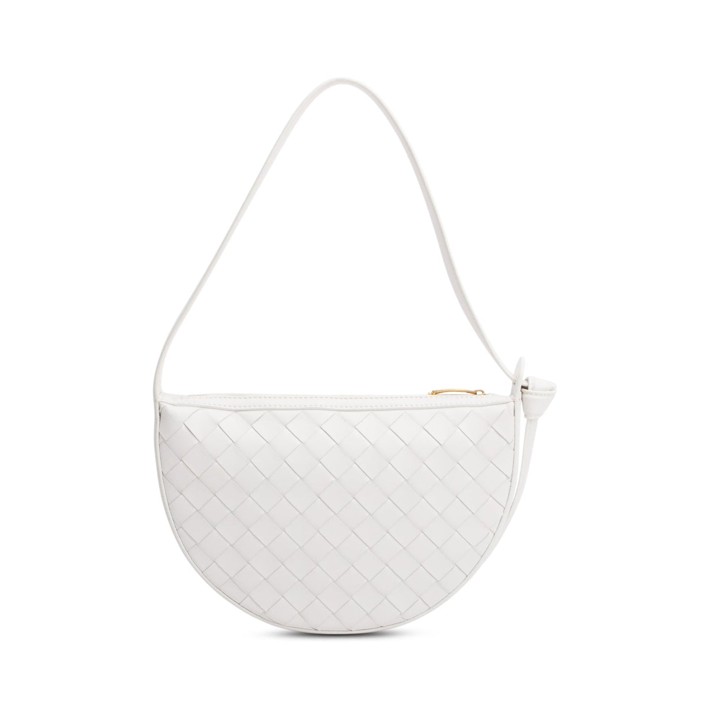 Bottega Veneta White Intrecciato Leather Mini Sunrise Bag