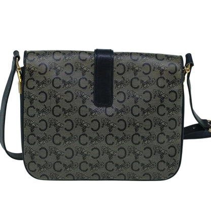 Luxury CELINE C Macadam Canvas Shoulder Bag Coated Canvas Navy 60345