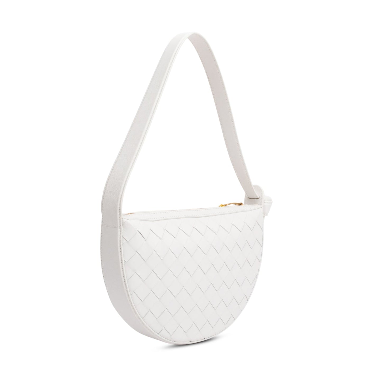 Bottega Veneta White Intrecciato Leather Mini Sunrise Bag