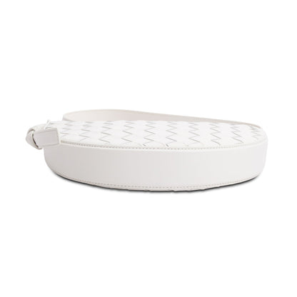 Bottega Veneta White Intrecciato Leather Mini Sunrise Bag