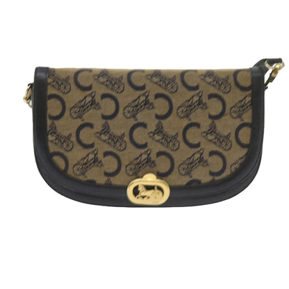 Luxury CELINE C Macadam Canvas Shoulder Bag Navy 60439