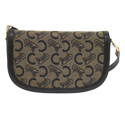 Luxury CELINE C Macadam Canvas Shoulder Bag Navy 60439