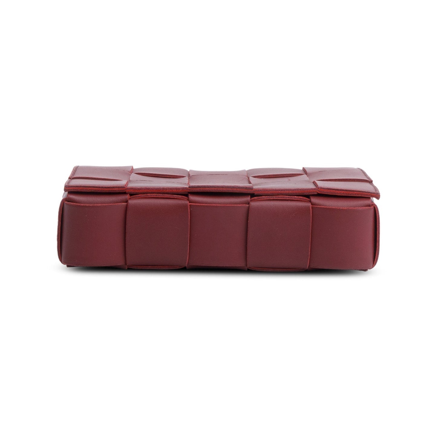 Bottega Veneta Burgundy Intrecciato Cassette Bag