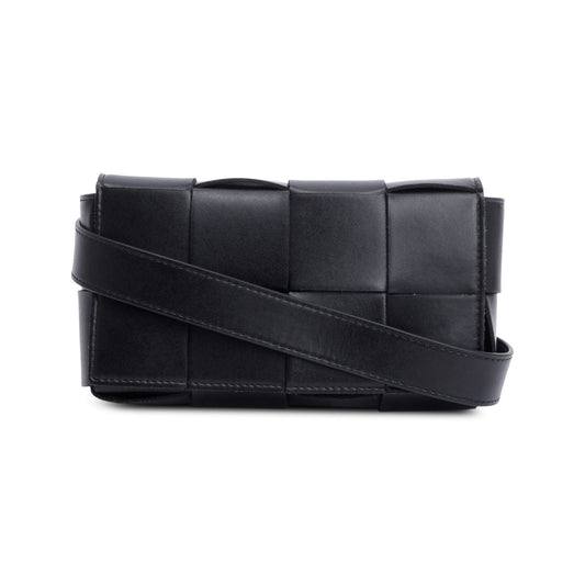 Bottega Veneta Black Nappa Leather Intrecciato Cassette Belt Bag