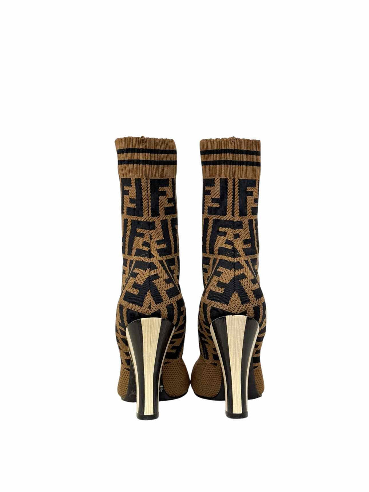 FENDI Brown & Black FF Motif Size EU 35 Ankle Boots Rovelle Bags
