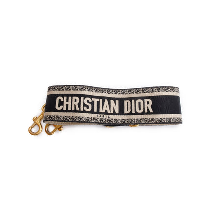 Christian Dior Navy/Beige Embroidered Woven Shoulder Strap Rovelle Bags
