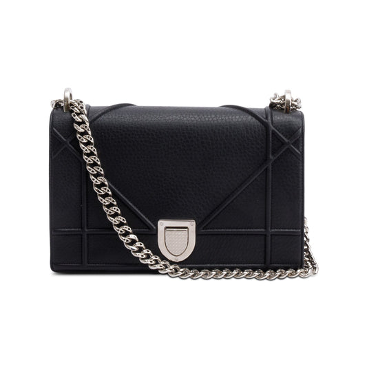 Christian Dior Black Calfskin Leather Medium Diorama Flap Bag Rovelle Bags