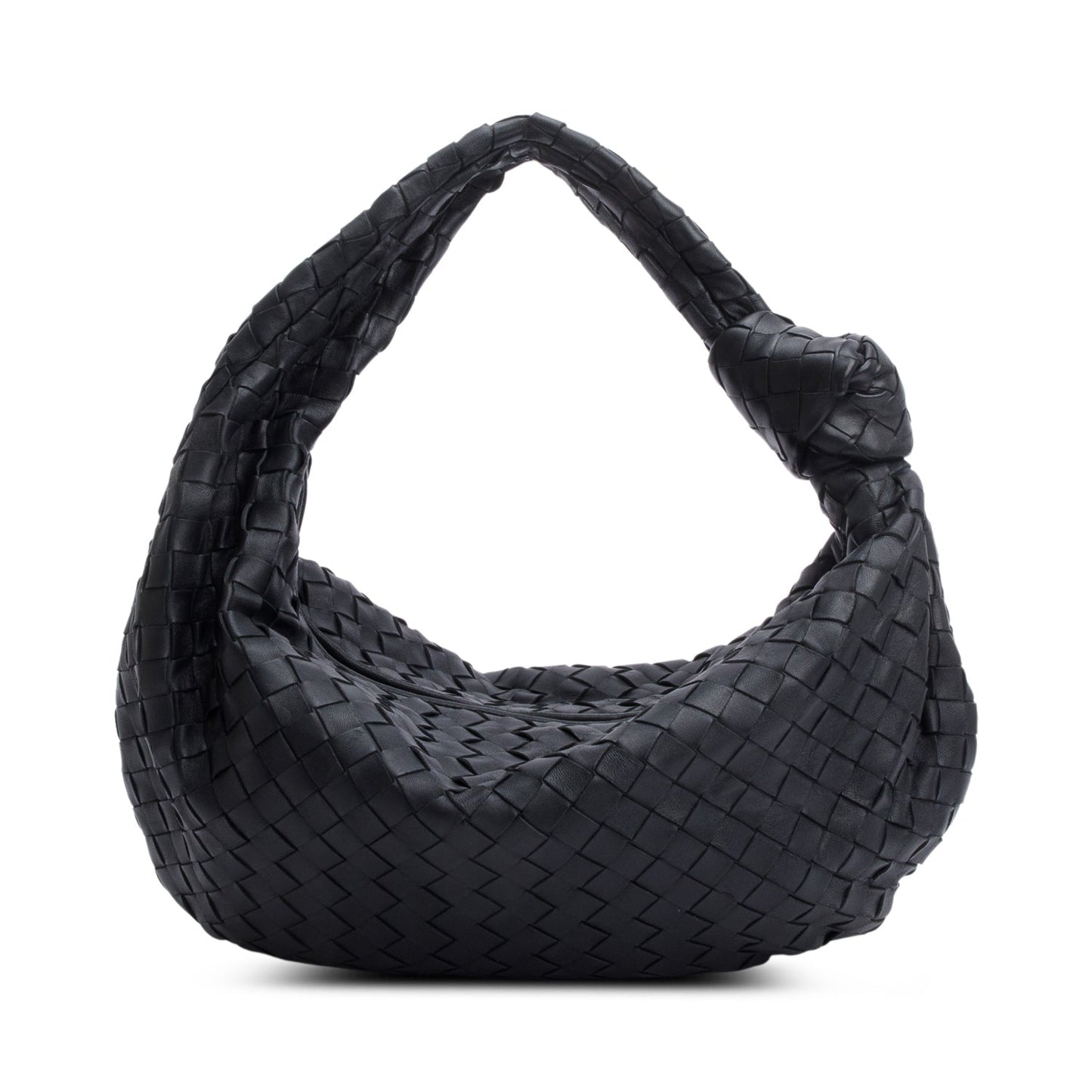 Bottega Veneta 2026 Black Intrecciato Leather Small Jodie Bag
