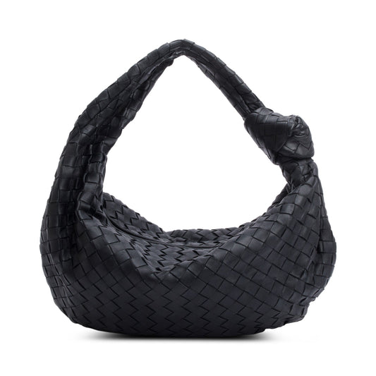 Bottega Veneta 2026 Black Intrecciato Leather Small Jodie Bag