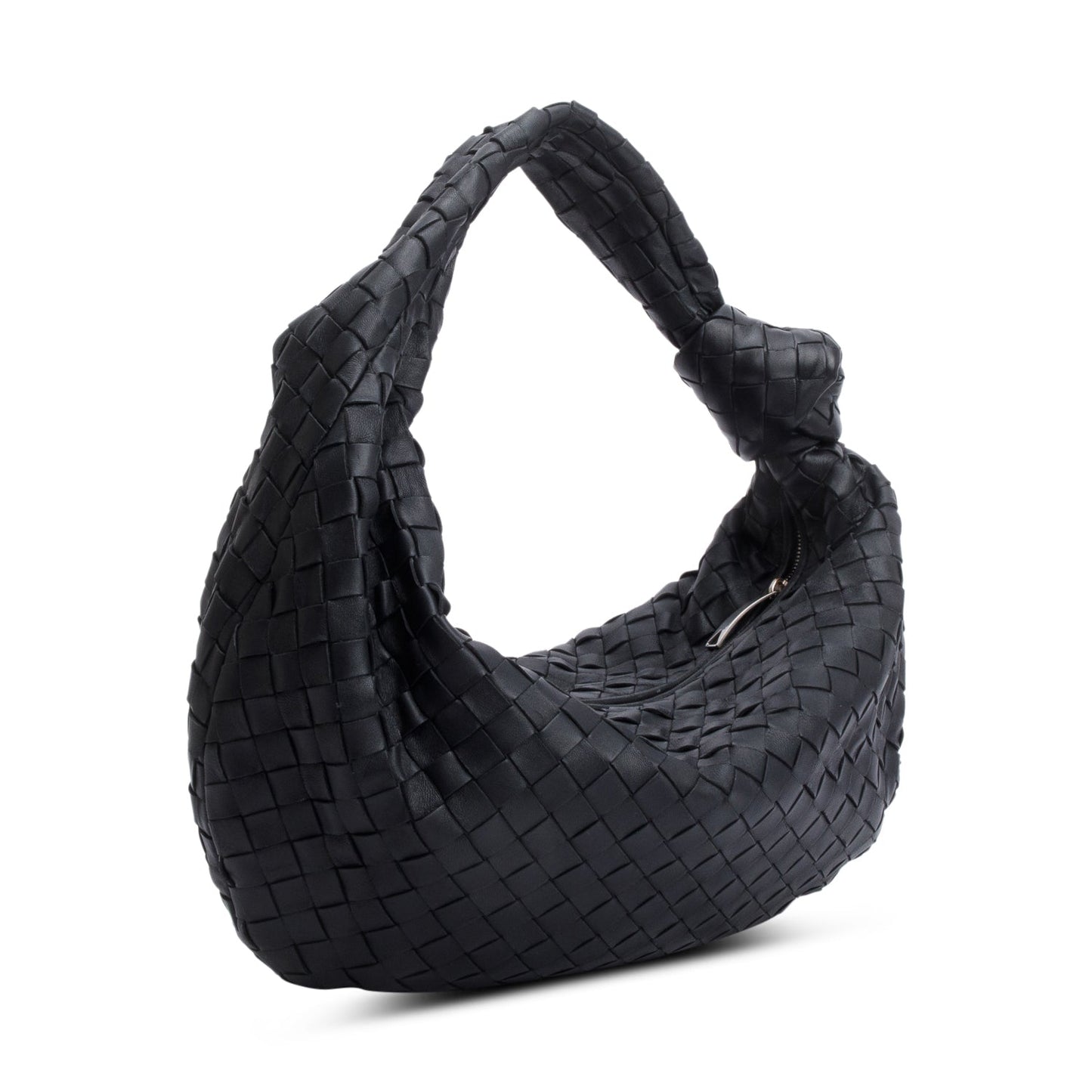 Bottega Veneta 2026 Black Intrecciato Leather Small Jodie Bag