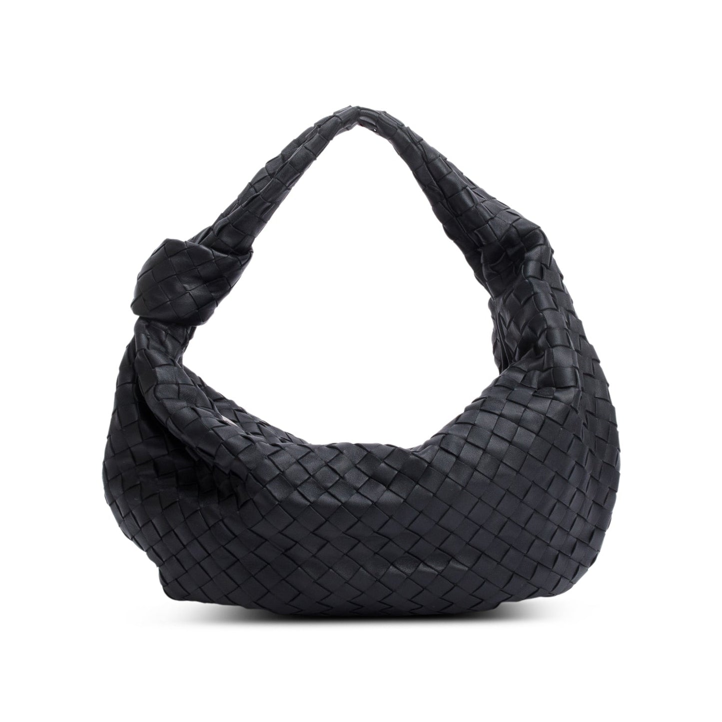Bottega Veneta 2026 Black Intrecciato Leather Small Jodie Bag