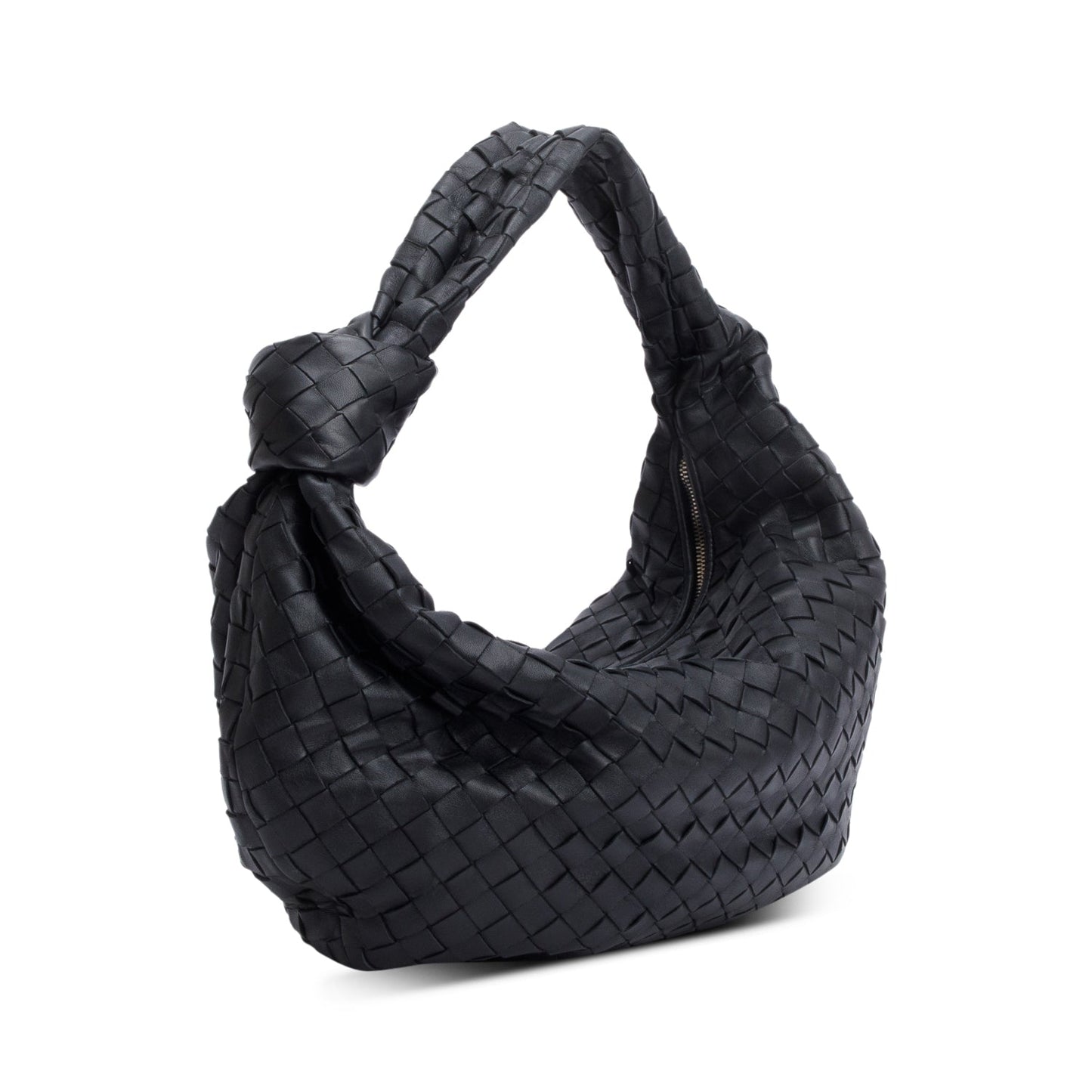 Bottega Veneta 2026 Black Intrecciato Leather Small Jodie Bag