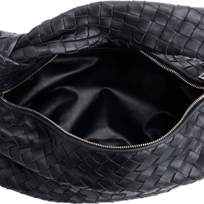 Bottega Veneta 2026 Black Intrecciato Leather Small Jodie Bag