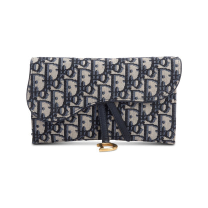 Christian Dior Oblique Jacquard Saddle Pouch with Chain Rovelle Bags
