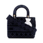Christian Dior 2020 Navy Toile De Jouy Embroidery Medium Lady D-Lite Bag Rovelle Bags