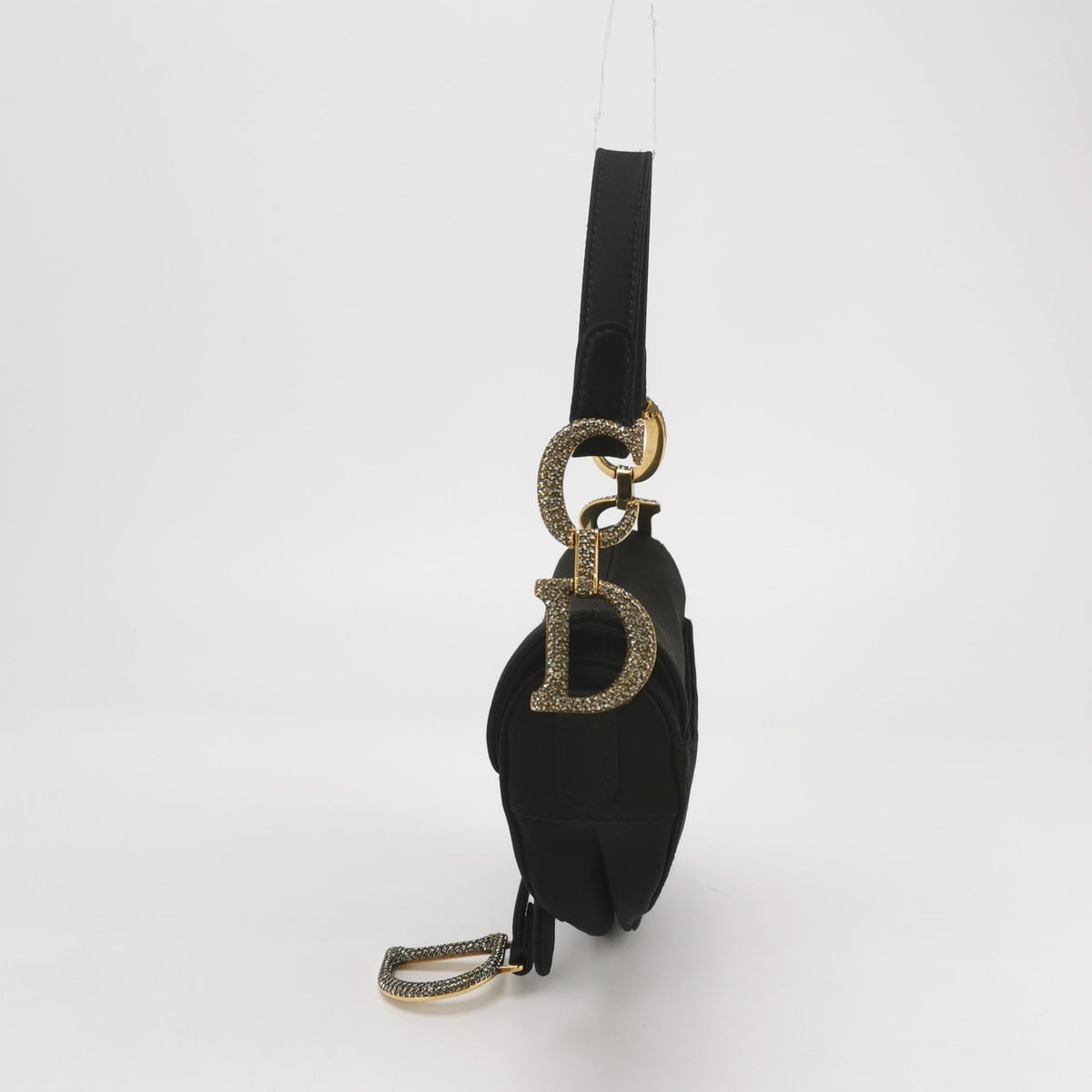 Dior Saddle Mini Silk Handbag Black with crystals Rovelle Bags