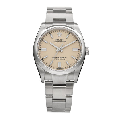 Stainless Steel 36mm Oyster Perpetual Watch Beige 126000
