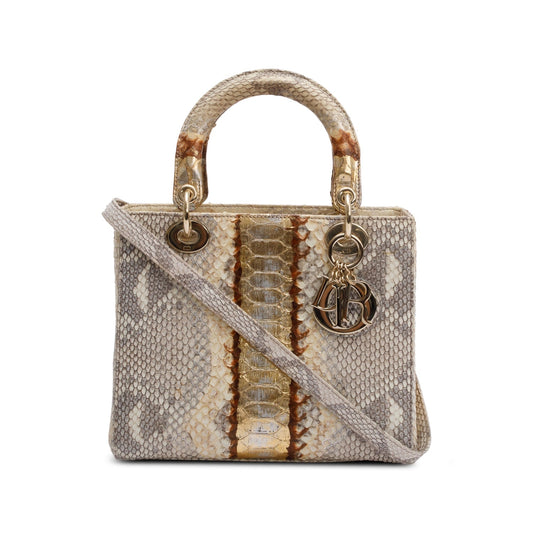 Christian Dior Gold Royal Python Medium Lady Dior Bag Rovelle Bags
