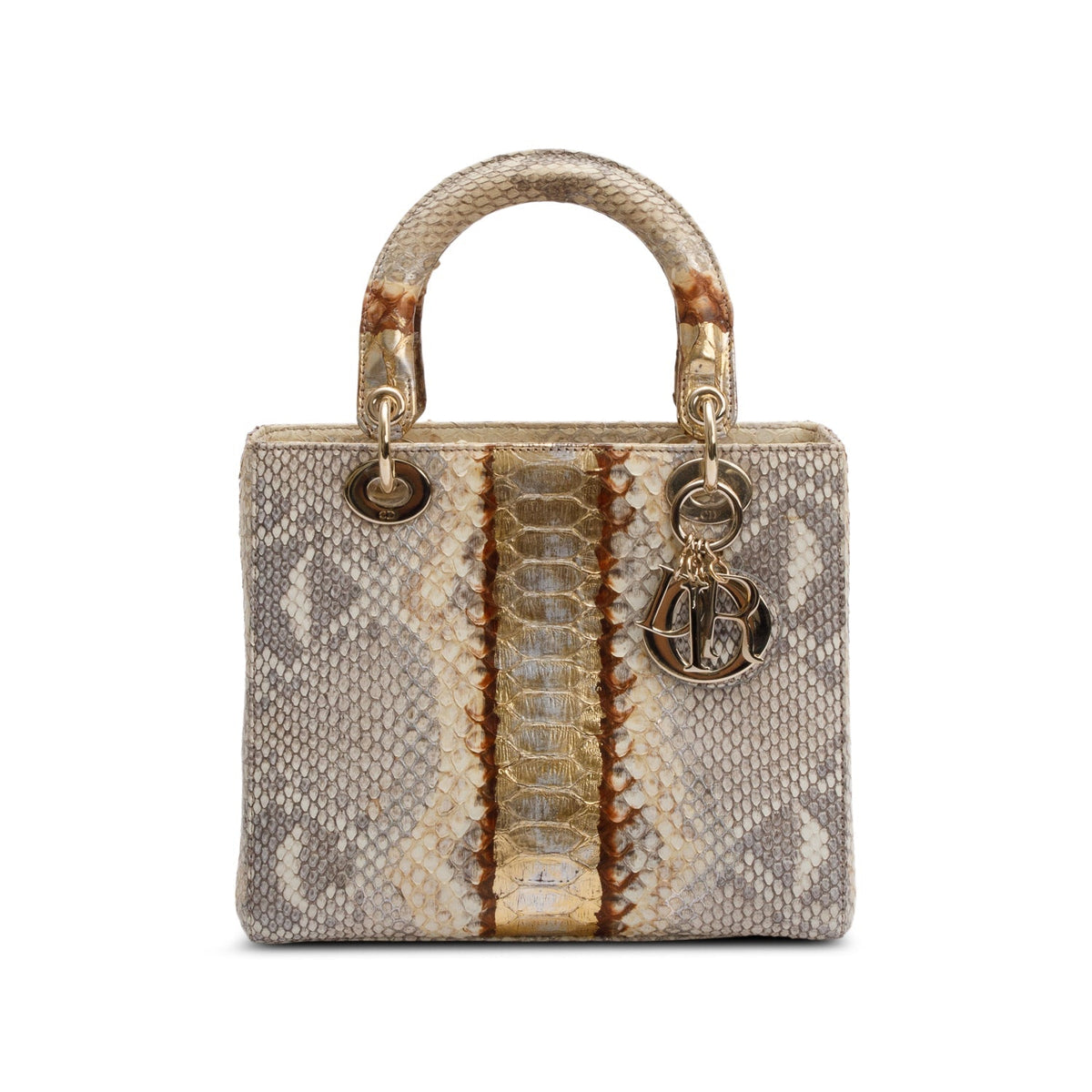 Christian Dior Gold Royal Python Medium Lady Dior Bag Rovelle Bags