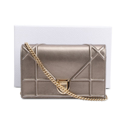 Christian Dior Metallic Gold Diorama Wallet on Chain Rovelle Bags