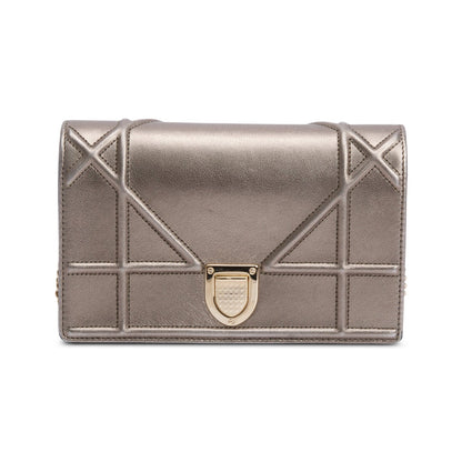 Christian Dior Metallic Gold Diorama Wallet on Chain Rovelle Bags