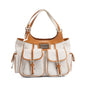 Christian Dior White Diorissimo Tan Leather Multi-Pocket Tote Rovelle Bags