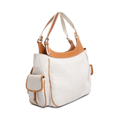 Christian Dior White Diorissimo Tan Leather Multi-Pocket Tote Rovelle Bags