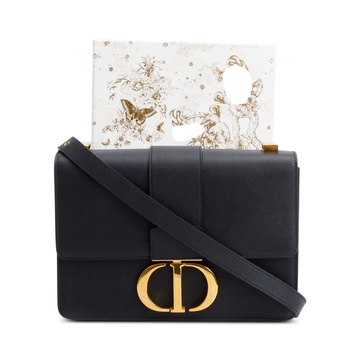 Christian Dior Black Leather Medium 30 Montaigne Bag Rovelle Bags