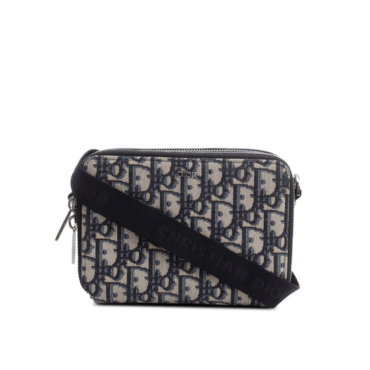 Christion Dior 2020 Oblique Jacquard Zipped Pouch Crossbody Rovelle Bags