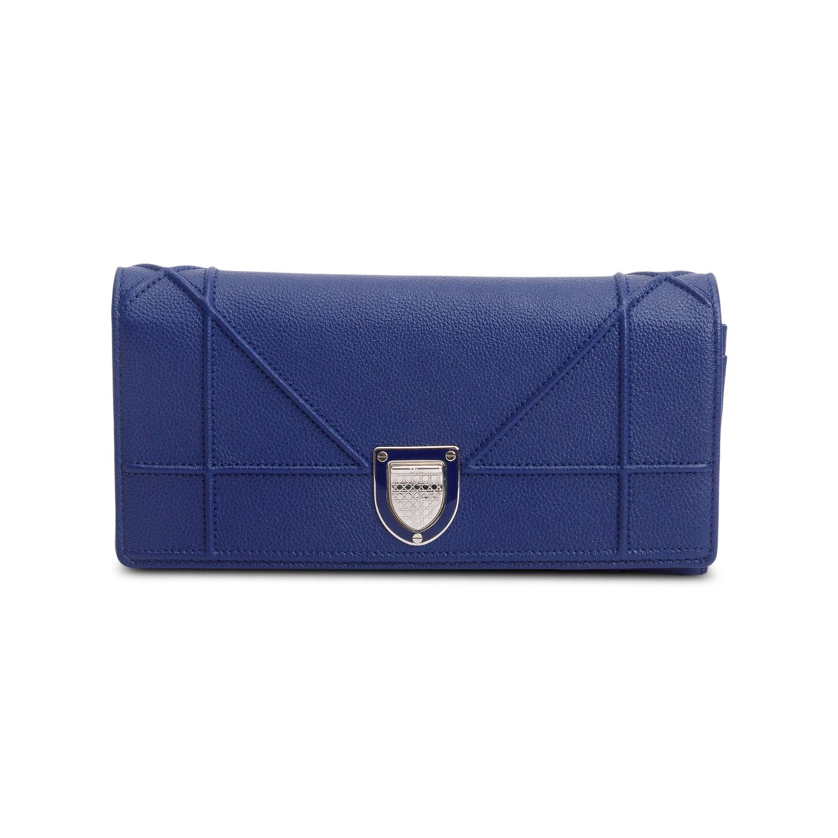 Christian Dior Blue Grained Calfskin Leather Diorama Croisiere Wallet on Chain Rovelle Bags