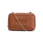 Celine 2022 Tan Calfskin Leather Triomphe Clutch On Chain
