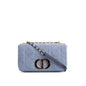 Christian Dior 2022 Blue Macrocannage Denim Medium Dior Caro Bag Rovelle Bags
