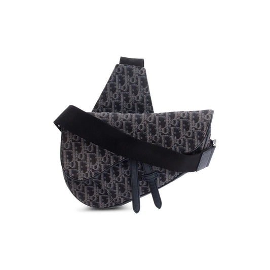 Christian Dior Black Oblique Jacquard Saddle Bag Rovelle Bags