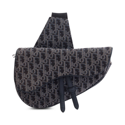 Christian Dior Black Oblique Jacquard Saddle Bag Rovelle Bags