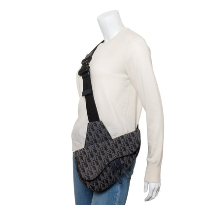 Christian Dior Black Oblique Jacquard Saddle Bag Rovelle Bags