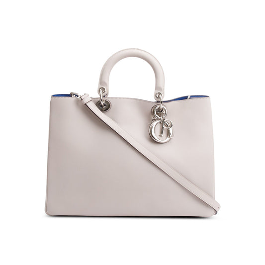 Christian Dior Ivory Calfskin Leather Large Diorissimo Tote Rovelle Bags