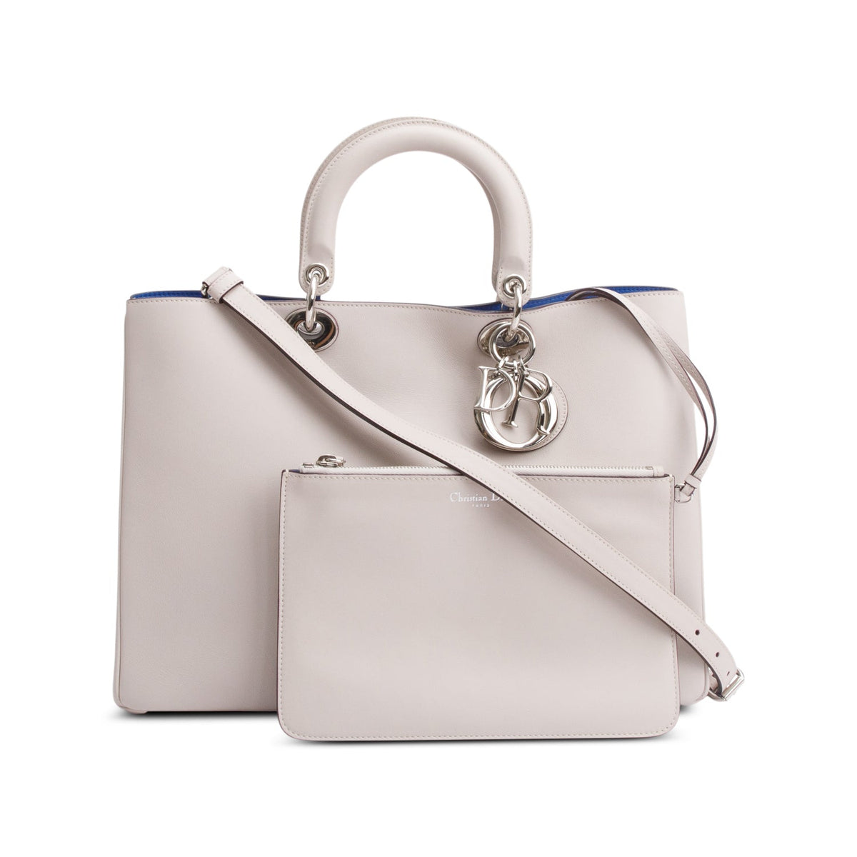 Christian Dior Ivory Calfskin Leather Large Diorissimo Tote Rovelle Bags