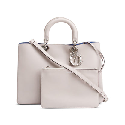 Christian Dior Ivory Calfskin Leather Large Diorissimo Tote Rovelle Bags
