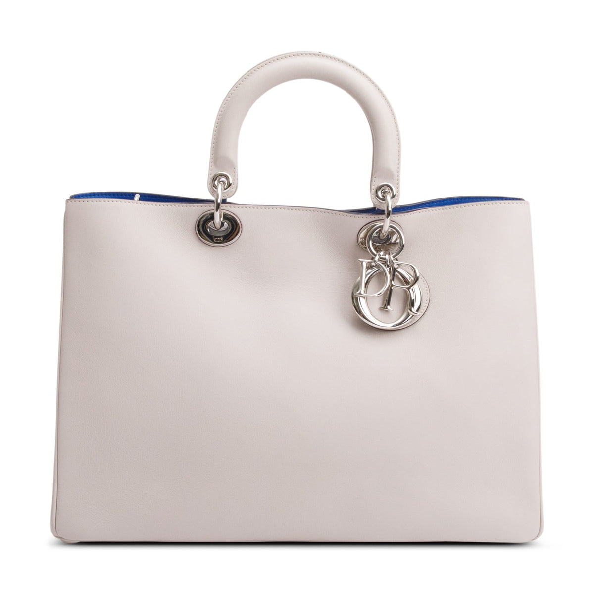Christian Dior Ivory Calfskin Leather Large Diorissimo Tote Rovelle Bags
