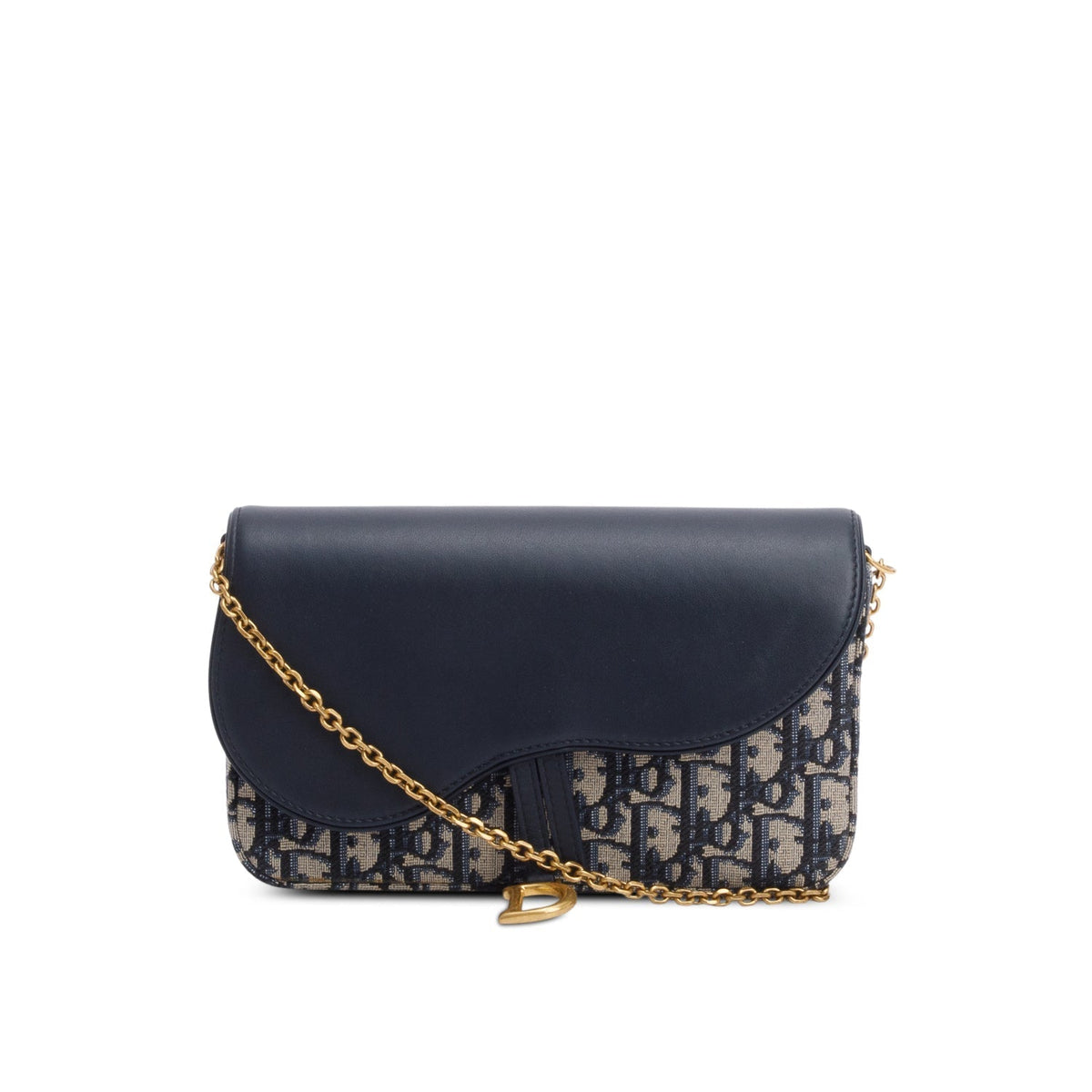 Christian 2024 Dior Oblique Jacquard Medium Saddle Pouch with Chain Rovelle Bags