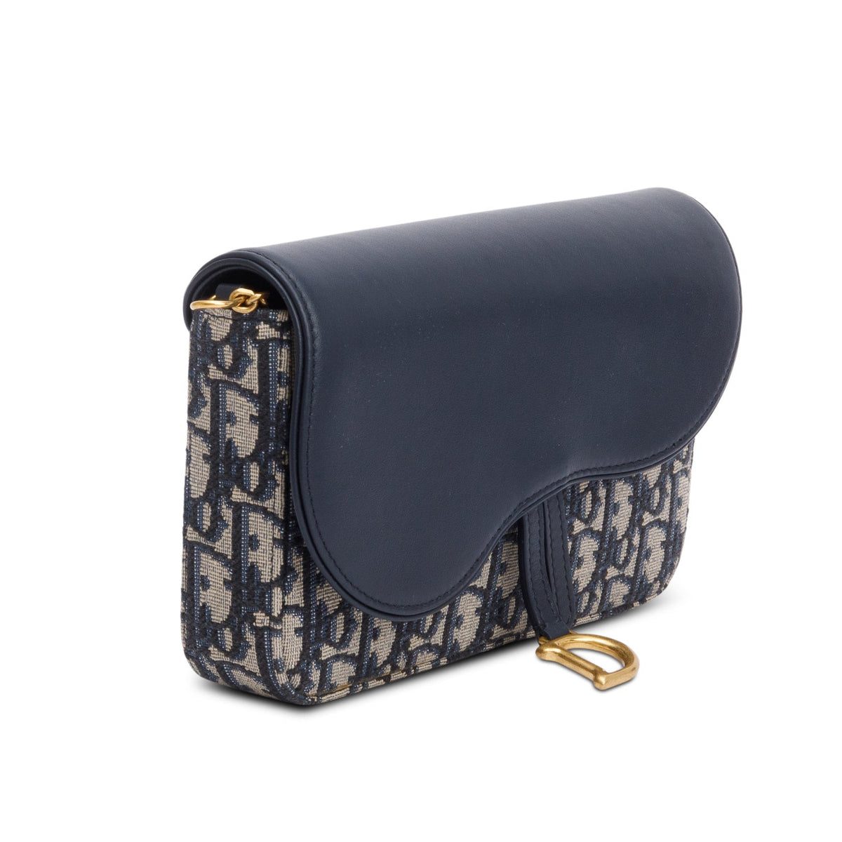 Christian 2024 Dior Oblique Jacquard Medium Saddle Pouch with Chain Rovelle Bags