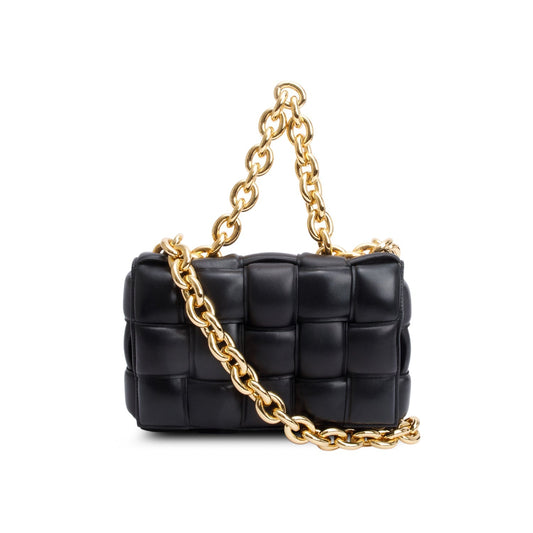 Bottega Veneta Black Nappa Intrecciato Padded Chain Cassette Bag