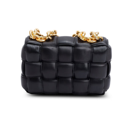 Bottega Veneta Black Nappa Intrecciato Padded Chain Cassette Bag