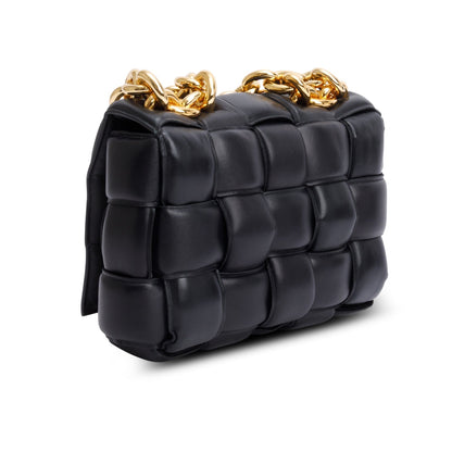 Bottega Veneta Black Nappa Intrecciato Padded Chain Cassette Bag