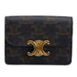 Celine 2023 Brown Triomphe Canvas Flap Card Holder