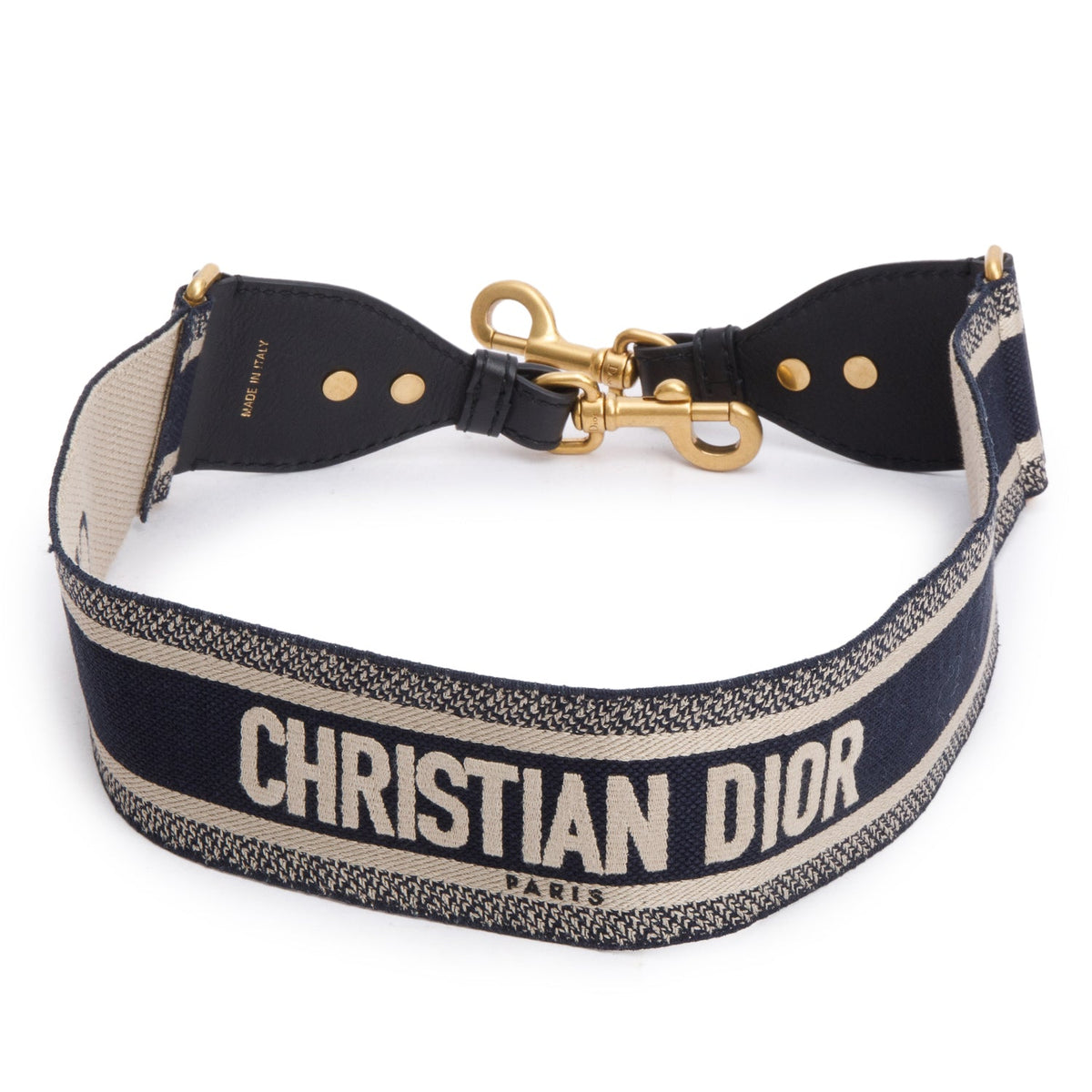 Christian Dior Navy/Beige Embroidered Woven Shoulder Strap Rovelle Bags