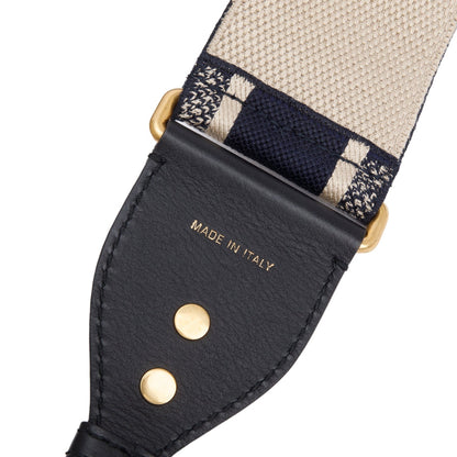 Christian Dior Navy/Beige Embroidered Woven Shoulder Strap Rovelle Bags