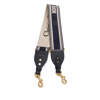 Christian Dior Navy/Beige Embroidered Woven Shoulder Strap Rovelle Bags