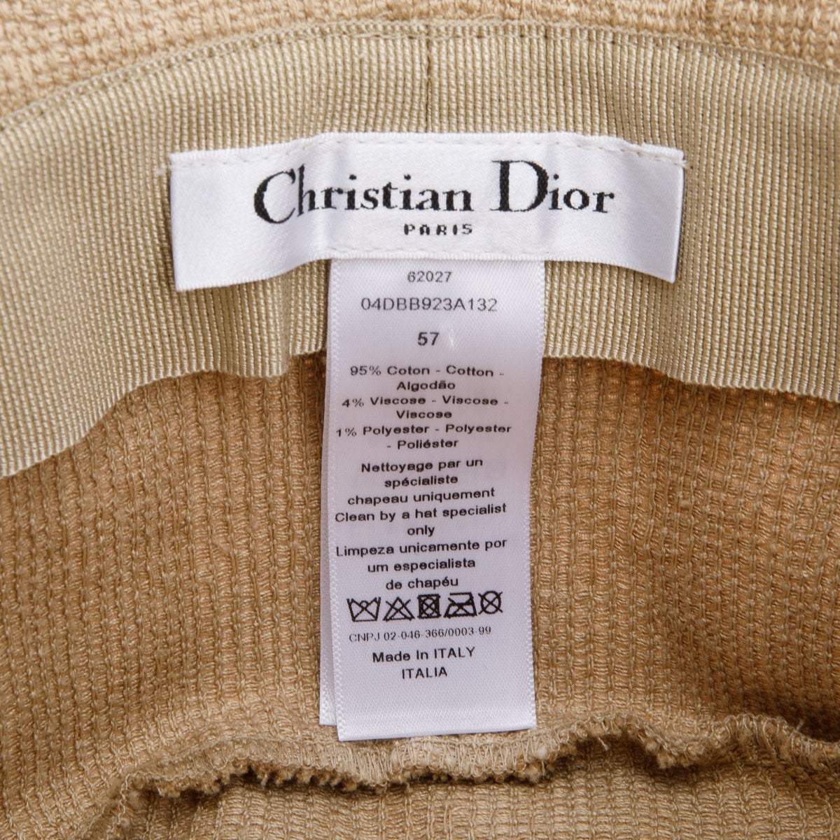 Christian Dior Beige Embroidery Small Brim Bucket Hat Rovelle Bags