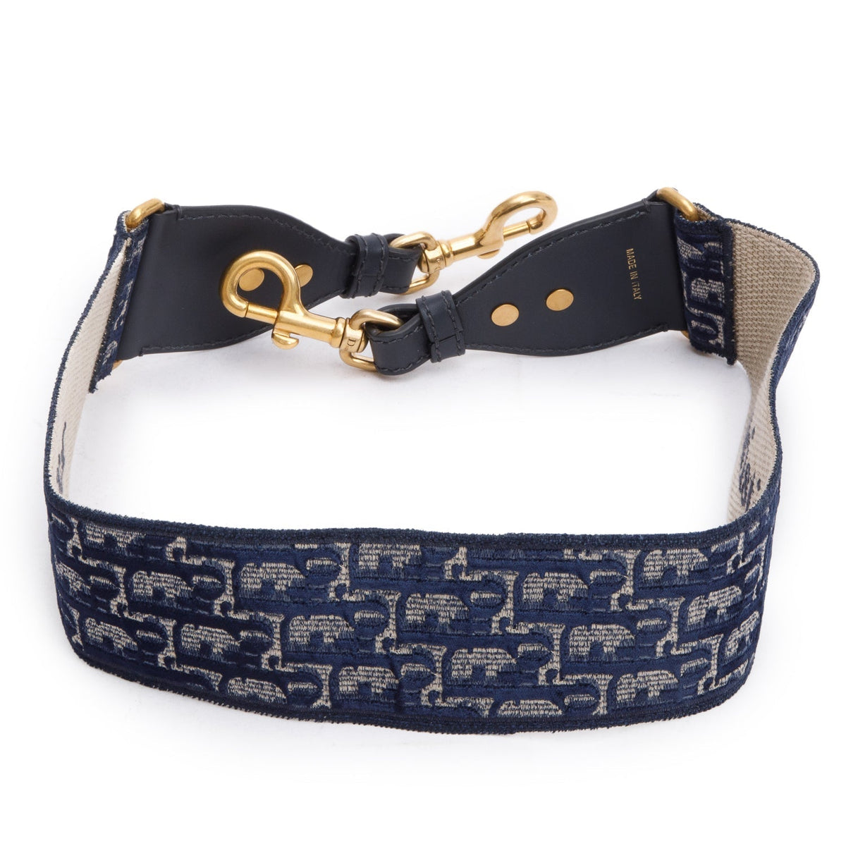 Christian Dior Navy/Beige Oblique Woven Shoulder Strap Rovelle Bags